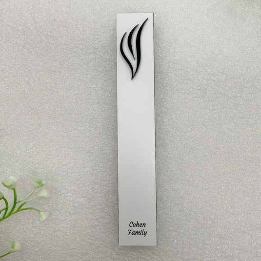 Personalized Acrylic Mezuzah Case, Family Name, Minimalist Jewish Decor