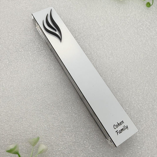 Personalized Acrylic Mezuzah Case, Family Name, Minimalist Jewish Decor