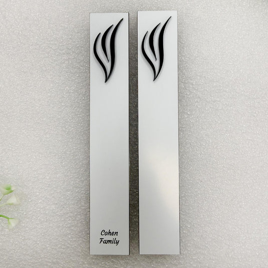 Personalized Acrylic Mezuzah Case, Family Name, Minimalist Jewish Decor