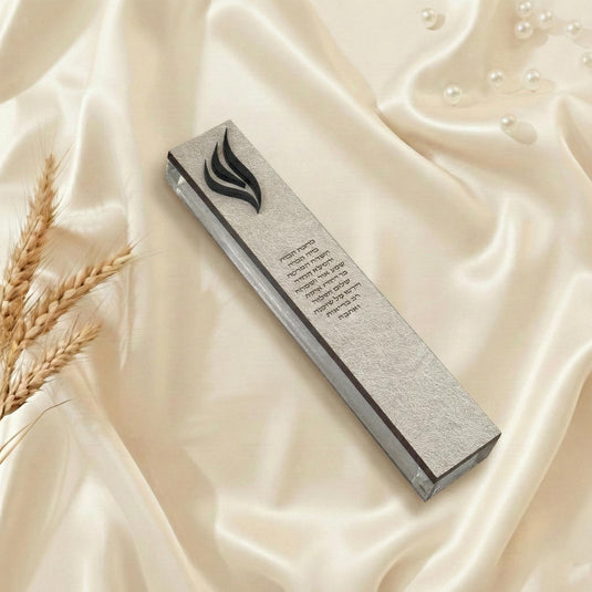 Acrylic Mezuzah Case "ברכת הבית", Home Blessing, Minimalist Jewish Decor