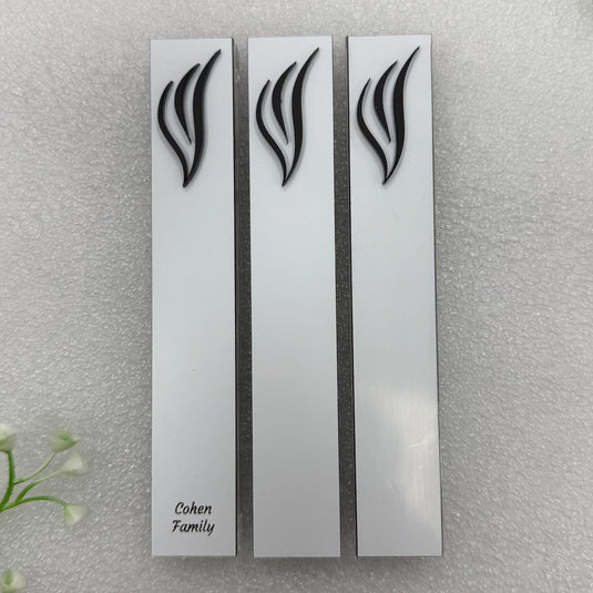 Personalized Acrylic Mezuzah Case, Family Name, Minimalist Jewish Decor