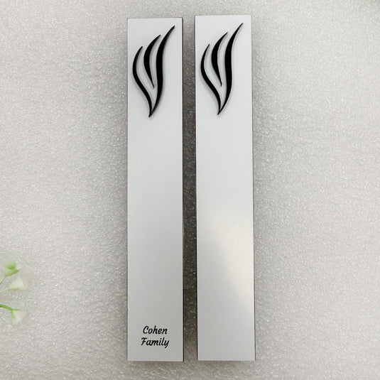 Acrylic Mezuzah Case, Family Name, Minimalist Jewish Decor