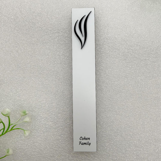 מזוזה | Personalized Acrylic Mezuzah Case, Family Name, Minimalist Jewish Decor