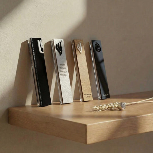 Personalized Acrylic Mezuzah (בית מזוזה) Case, Family Name, Minimalist Jewish Decor