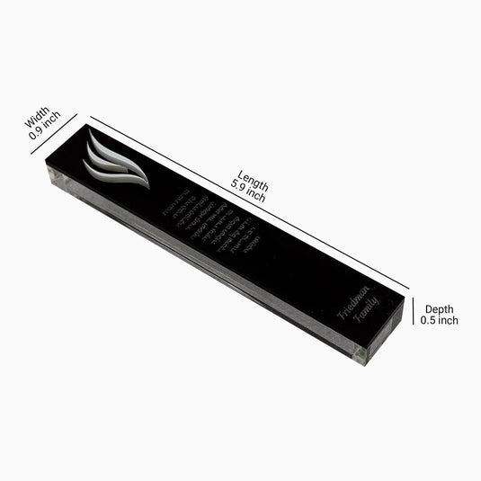 Personalized Acrylic Mezuzah Case, Family Name & Home Blessing, Minimalist Jewish Decor